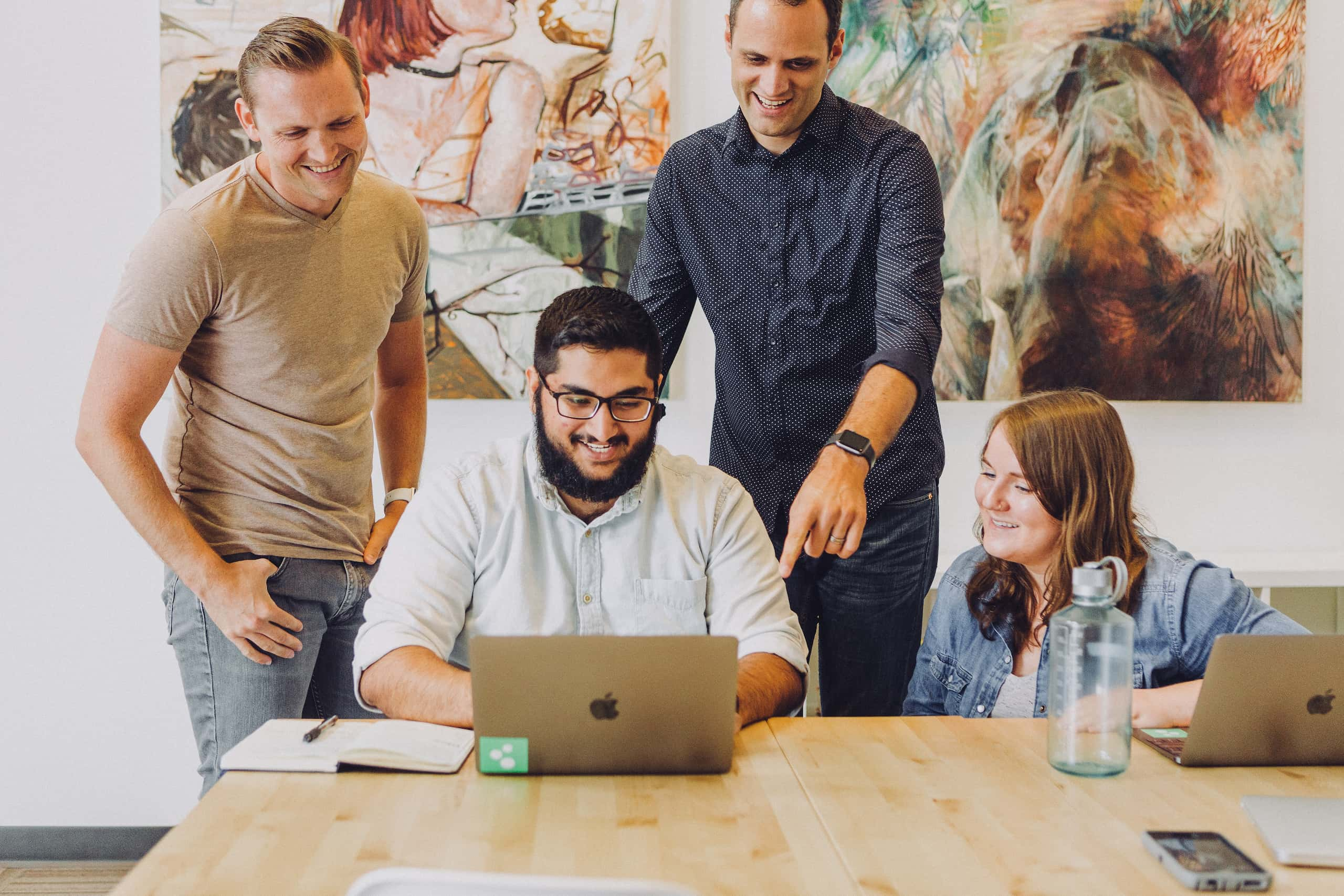 Coworkers working together